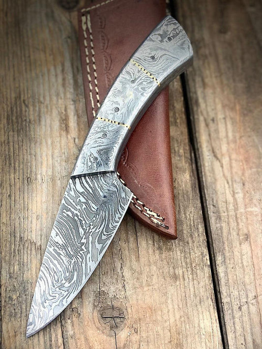 RA-71 Hand Forged Full Damascus Steel Skinner, High Quality made Skinning knife, Unique Skinning Knife, Gift For Men, Gift For Him, Fathers Day Gift, Christmas Gift - Ragnar Armory